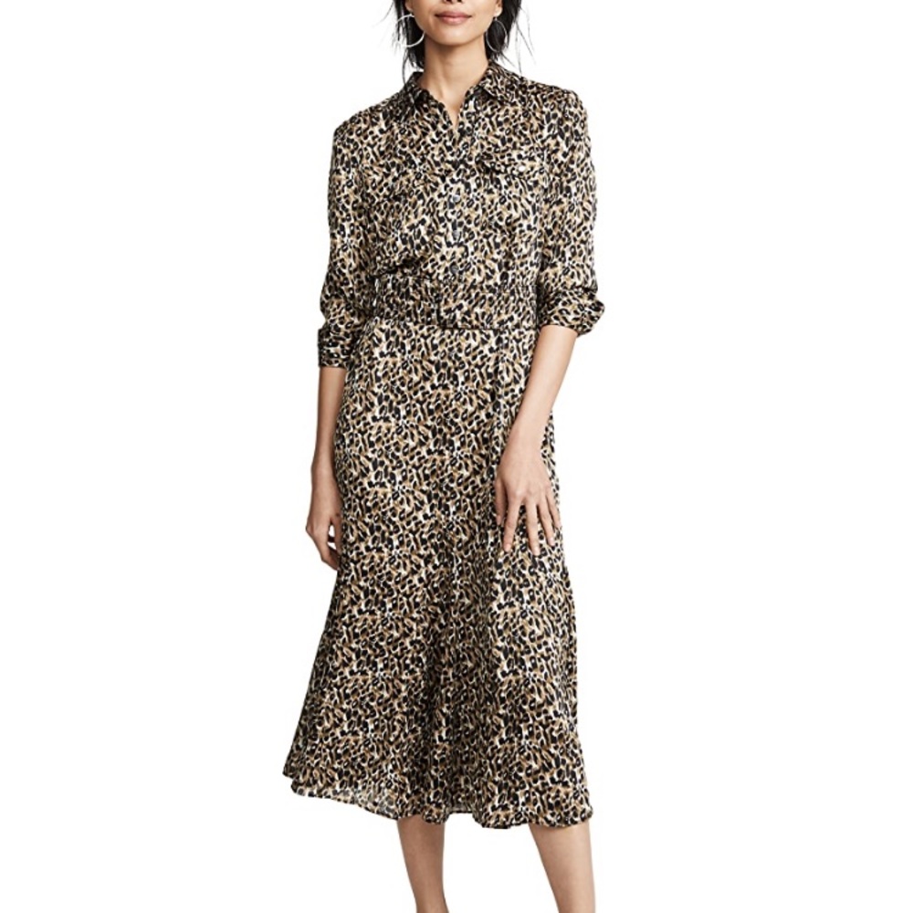 EQUIPMENT Lenora waist belt maxi dress Gris Sable